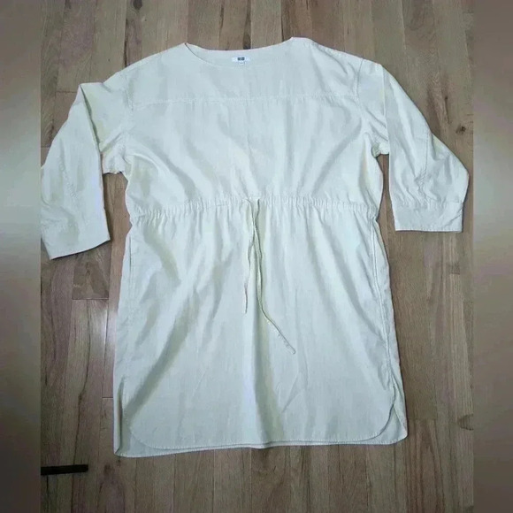 UNIQLO Light  yellow Dress size large (made reaaalllly big, like XL-XXL) - Picture 1 of 8
